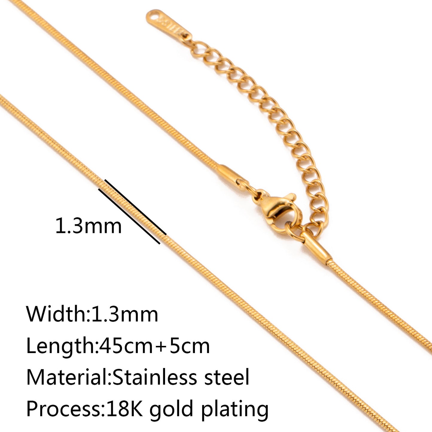 Stainless Steel Vacuum Vapor Plating 18K Gold Color Protection Lip Chain