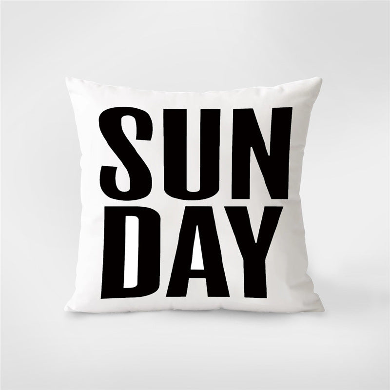 Geometric English Letter Simple And Light Luxury Waist Cushion Pillowcase