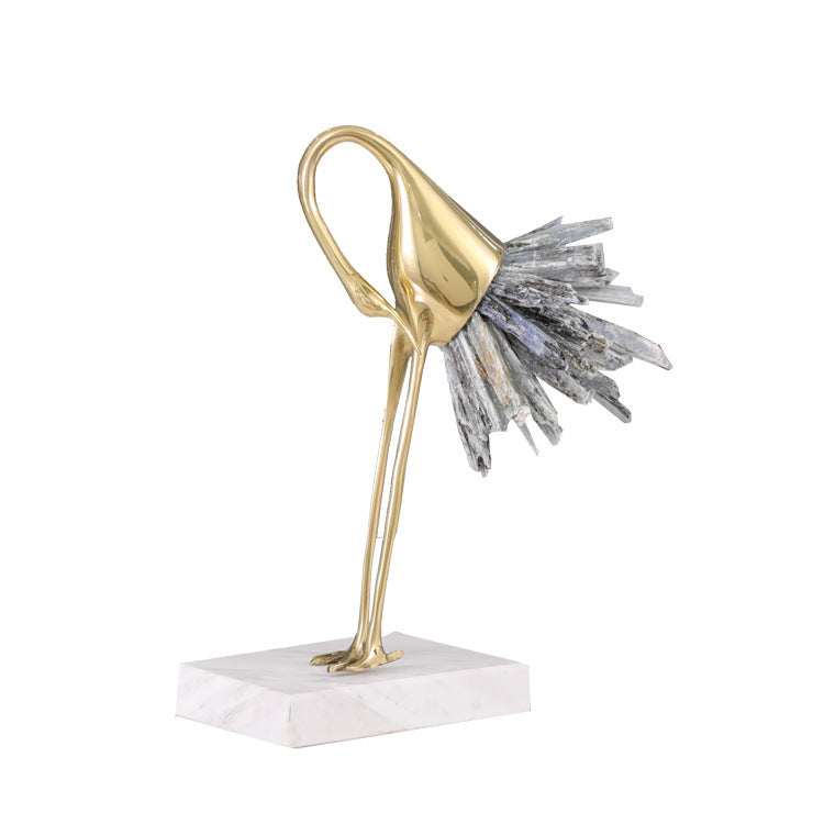 Premium Crystal Crane Home Decoration - Elegant Glass Bird Ornament