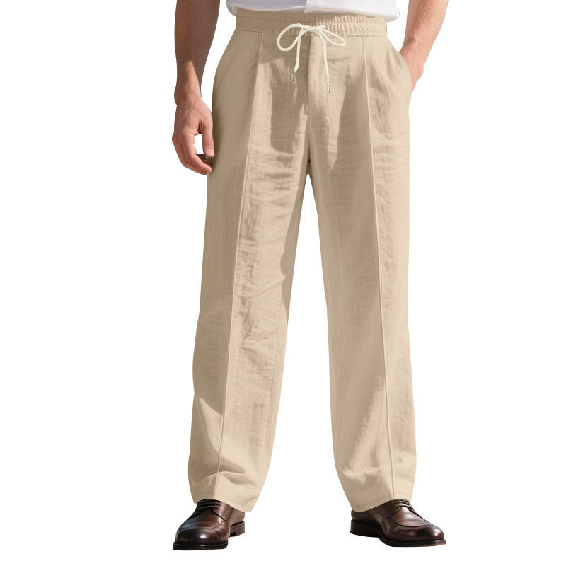 Men's Breathable Linen Beach Pants - Loose Fit Casual Summer Trousers