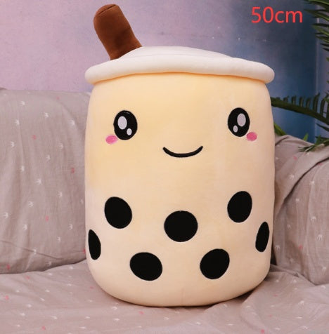 Boba Tea Plush Toy - Cute Strawberry Milk Tea Stuffed Animal Pillow Cushion for Kids
