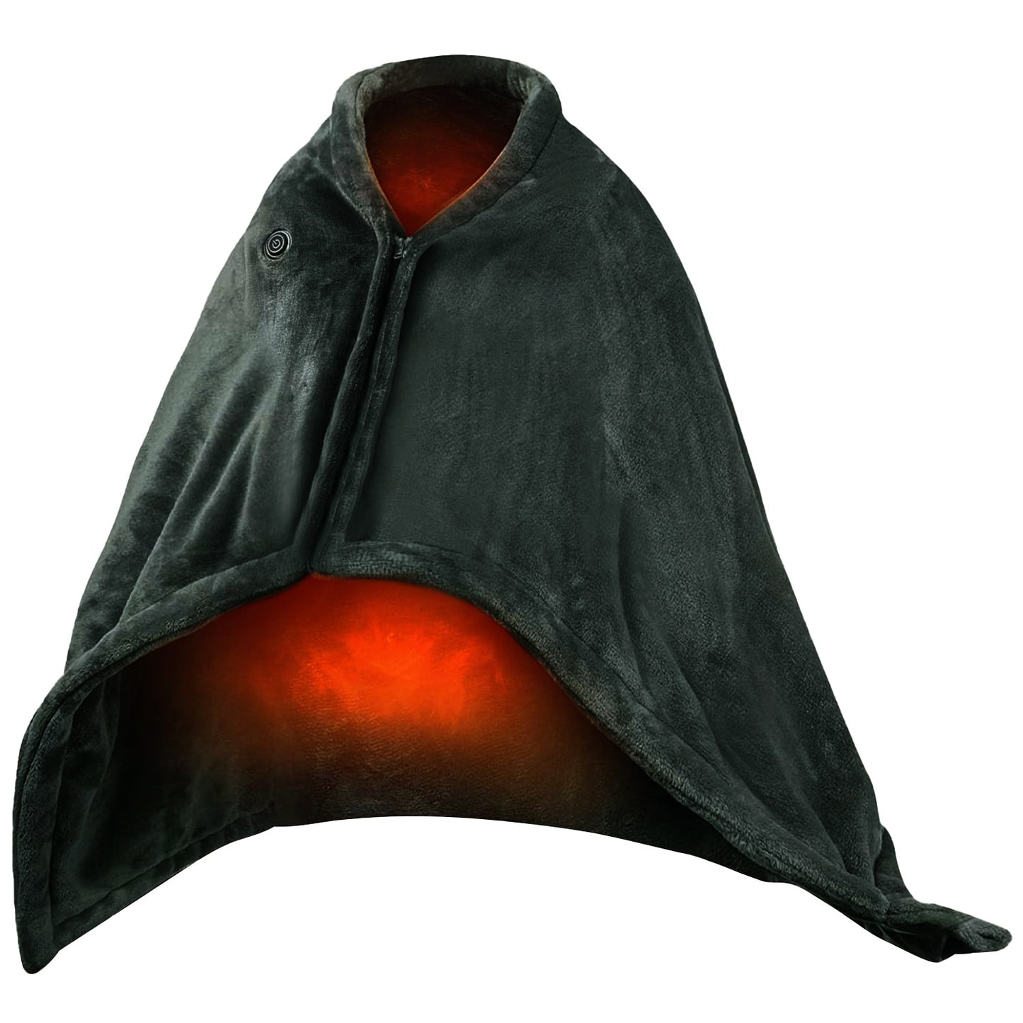 USB Heated Blanket Poncho - 59x31in Electric Heated Shawl Wrap with Zipper