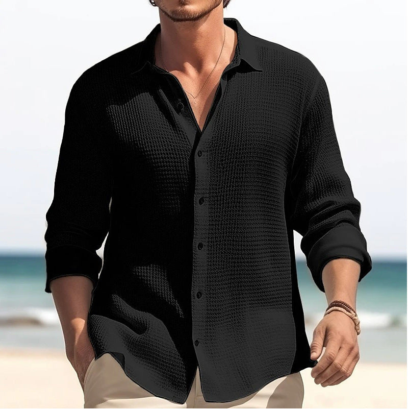 Men's Professional Business Shirt - Long Sleeve Single Breasted
