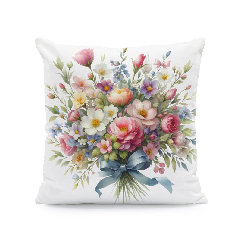 Ink-painting Plum Blossom Yellow Flower Sofa Cushion Cover Without Pillow Core