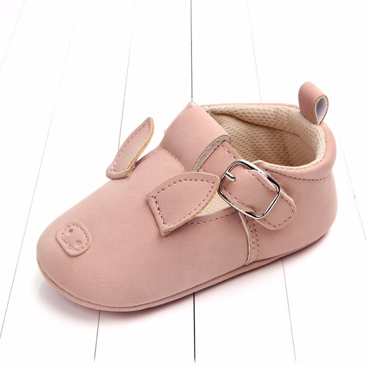 Cartoon Animal Baby Shoes - Soft Non-Slip Leather First Walking Shoes