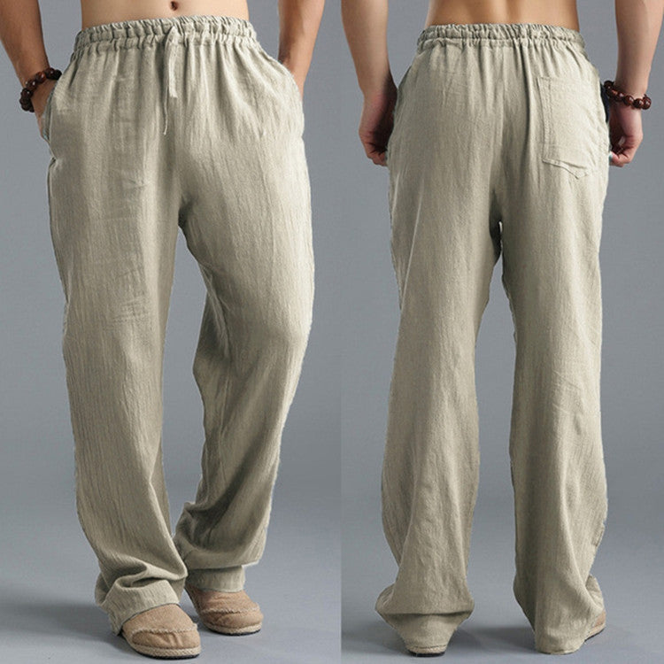 Men's Breathable Linen Casual Sports Pants - Loose Fit Summer Trousers