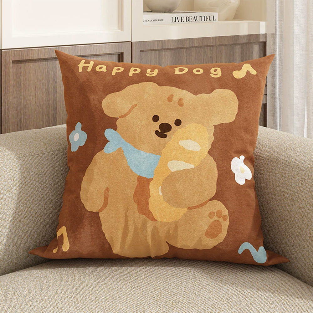New Cute Dog Pillowcase Bedroom Cushion Cover Sofa Cushions Pillows Cover 45x45cm Pillow Case Home Decoration Car Office Seat