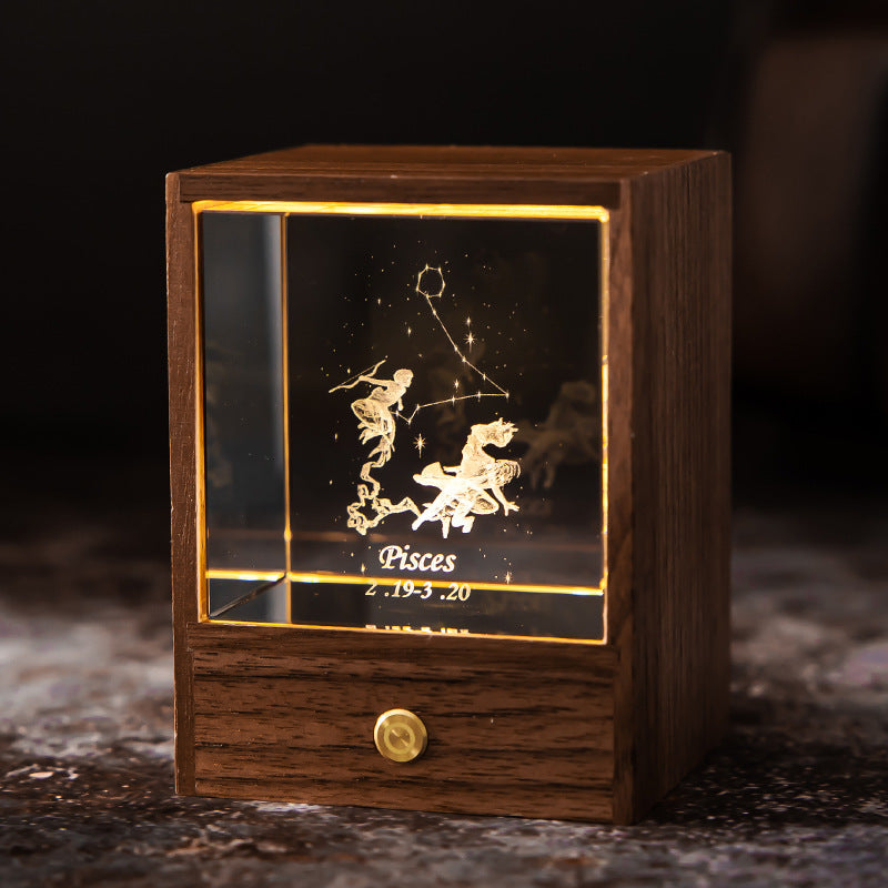 Crystal LED Table Lamp - USB Power Constellation Light Bedroom Night Lights for Decor