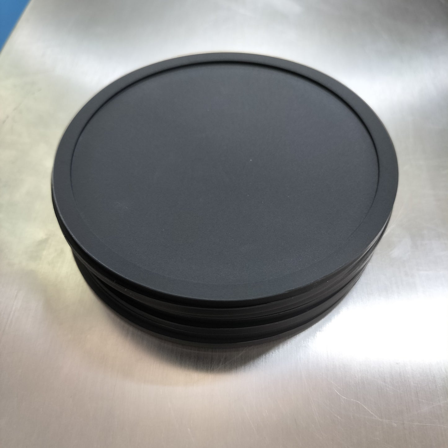 Premium Round Silicone Coasters - 10cm Black Non-Slip Set