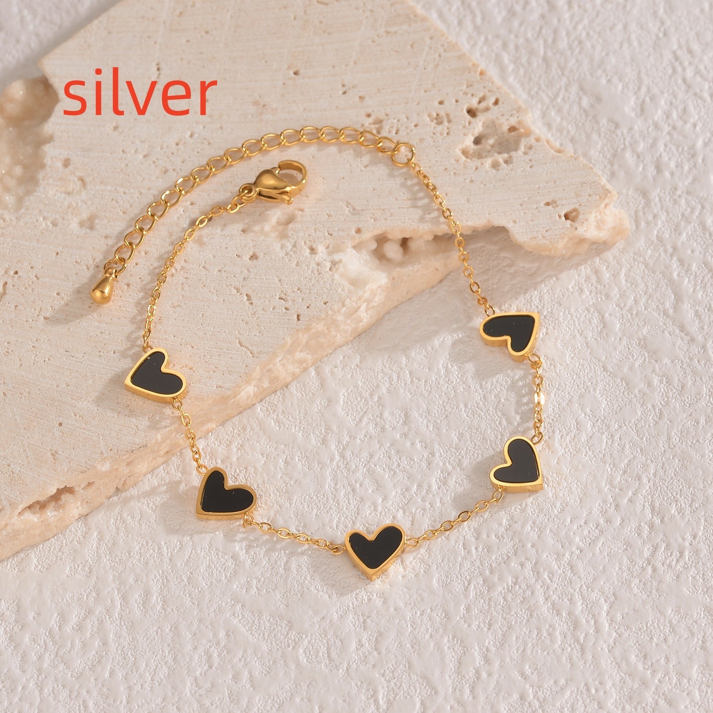 Love Heart Bracelet - Stainless Steel Dripping Heart Design