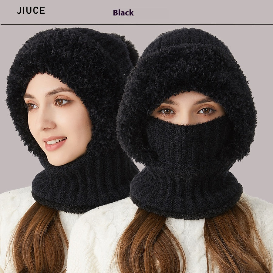 Autumn Winter Color Matching Plush Peaked Cap - Fashion All-Match Warm Hat
