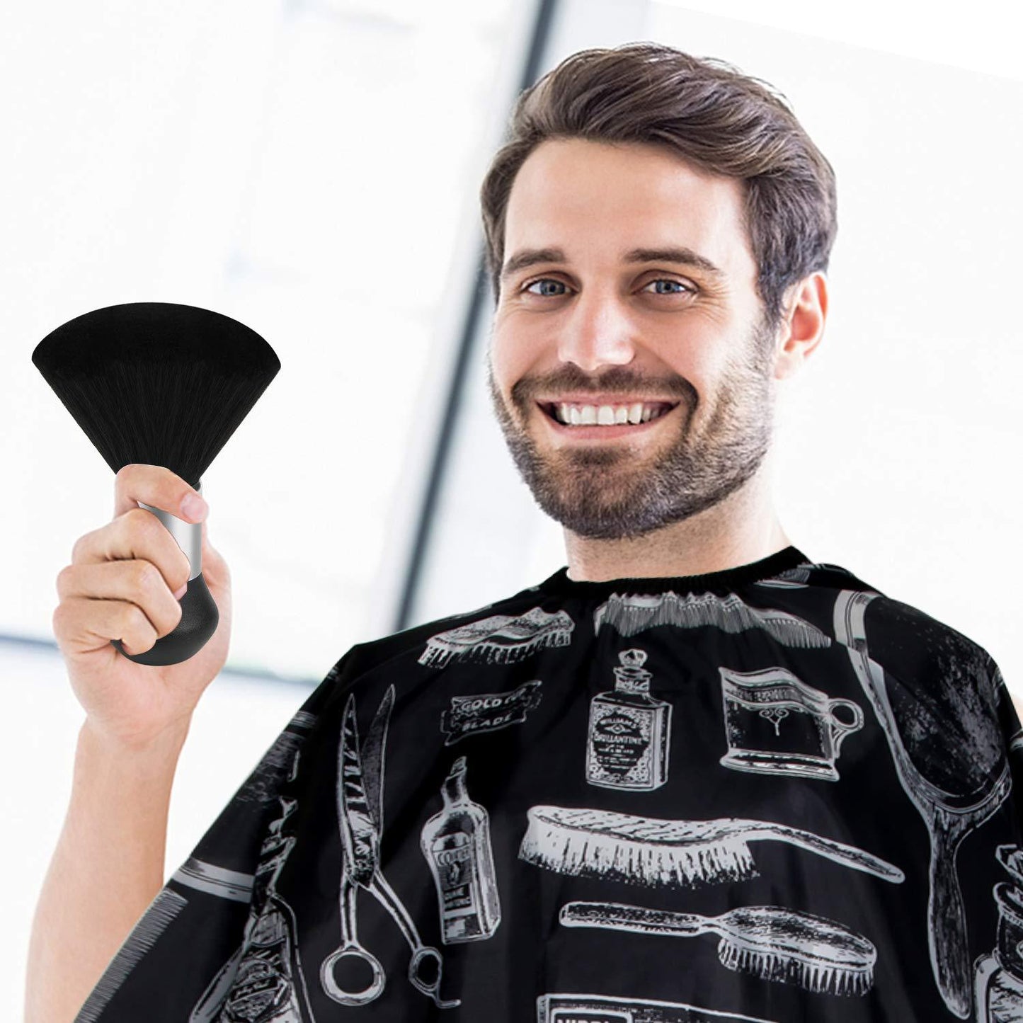 Hair Cutting Barber Cape With Neck Duster Brush Barber Brush Neck Strips Hair Combs Hair Clips, Professional Barber Accessories Cleaning Supplies For Salon Haircut Styling