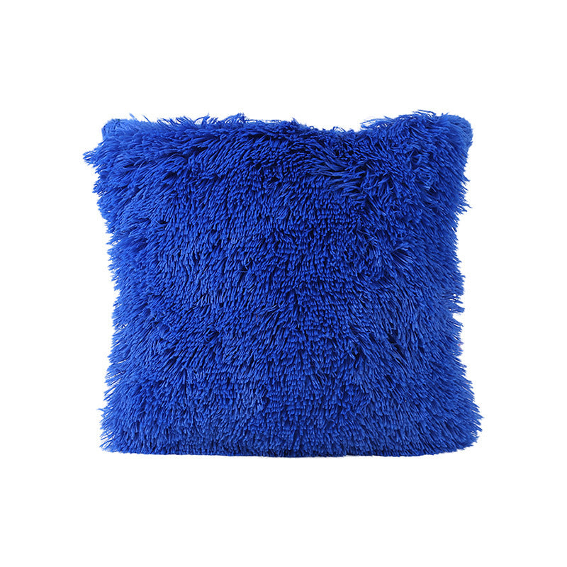 Living Room Bedroom Sea Velvet Solid Color Cushion Cover