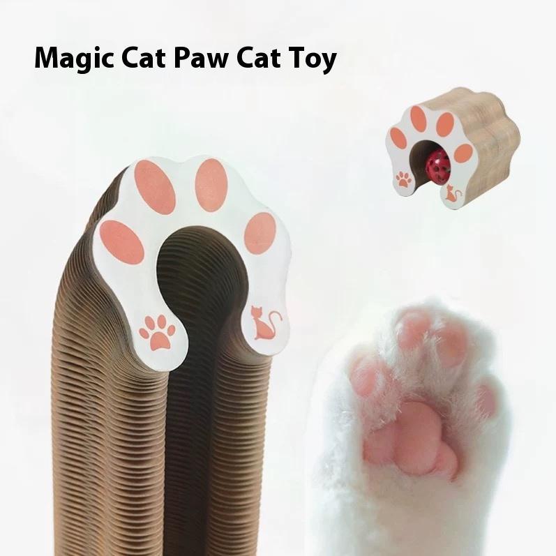 Cat Curl Scratching Board - Foldable Corrugated Cardboard Magic Organ Interactive Toy