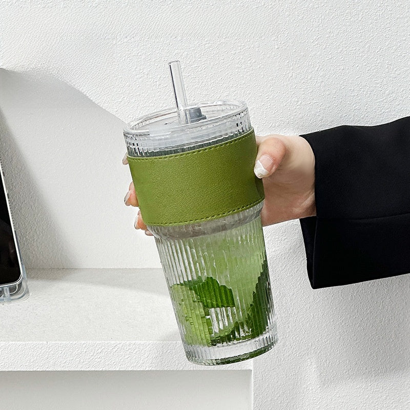 Premium Glass Cold Drink Cups - Stylish Coffee & Juice Tumblers