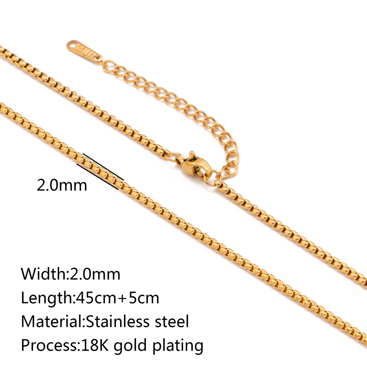 Stainless Steel Vacuum Vapor Plating 18K Gold Color Protection Lip Chain