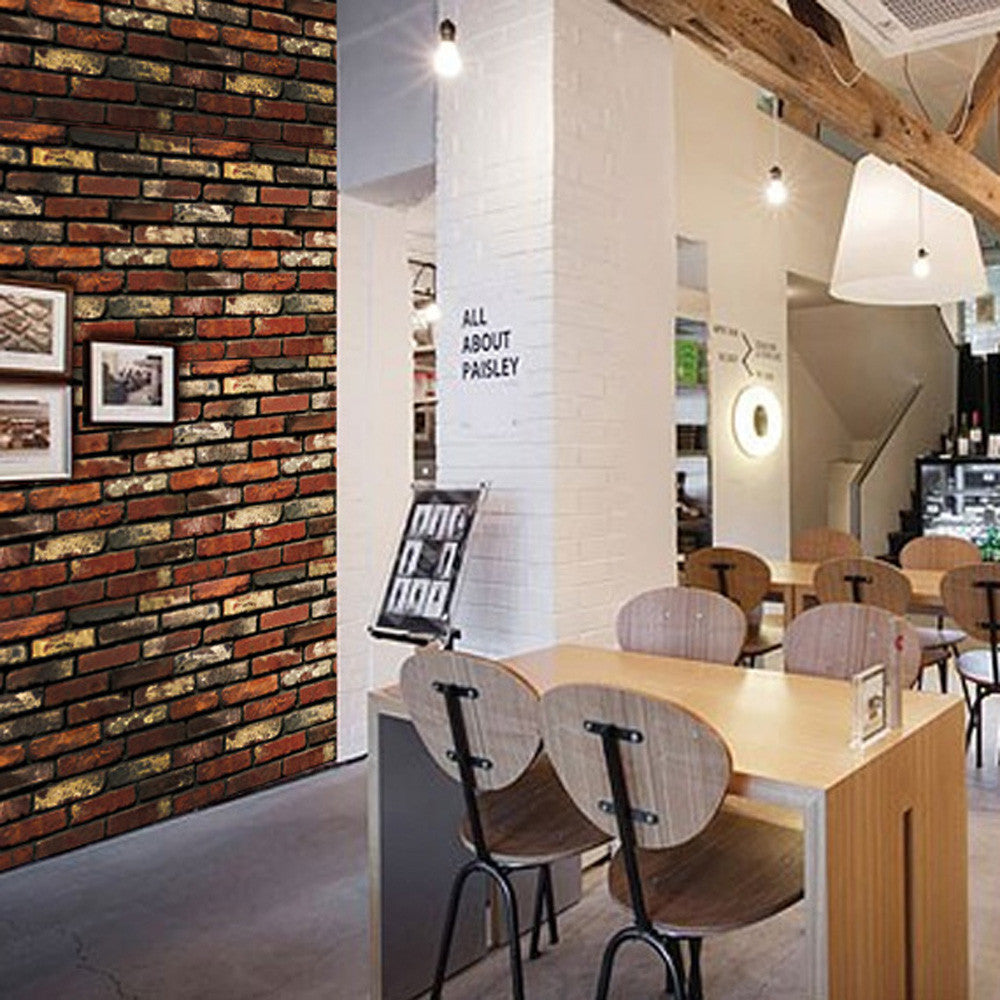 Home Decor 3D PVC Wood Grain Wall Paper Brick Stone Wallpaper Self-Adhesive Living Room Bedroom 3D Wallpaper Decoration