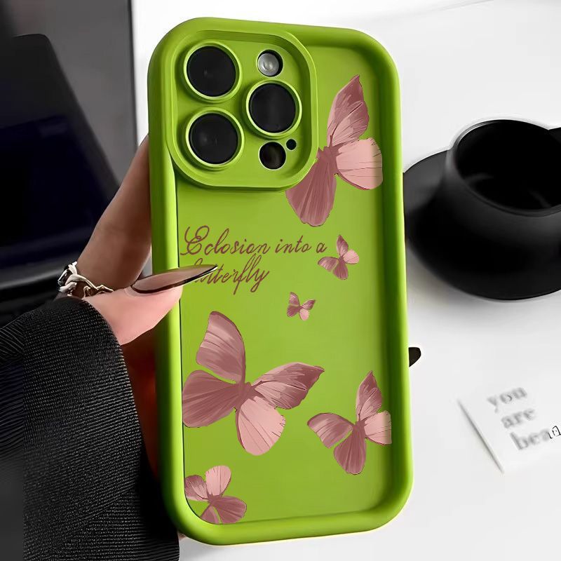 Elegant Butterfly iPhone Case - Rose Pink Artistic Design
