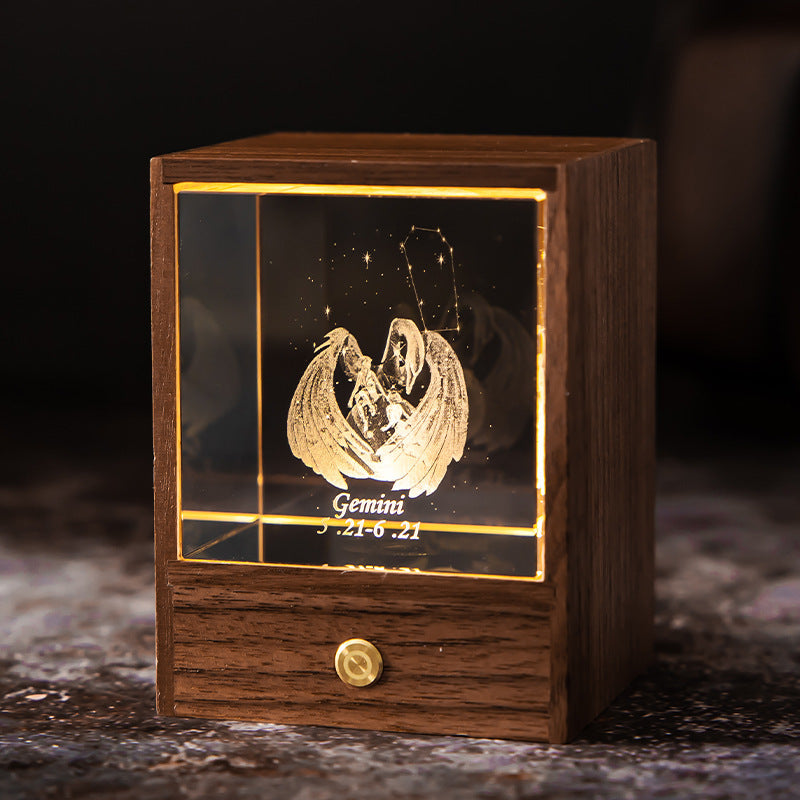 Crystal LED Table Lamp - USB Power Constellation Light Bedroom Night Lights for Decor