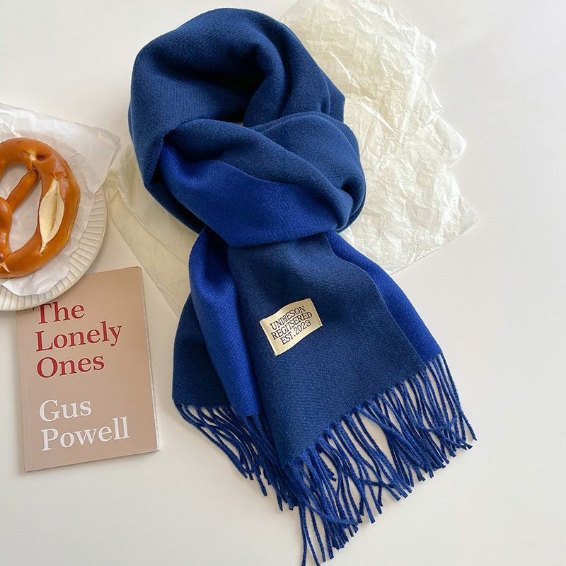 Double-Sided Artificial Cashmere Scarf - Women's Winter Warm Couple Scarf
