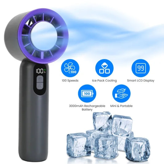Speed Handheld Fan With Ice Cooler High Speed Turbo