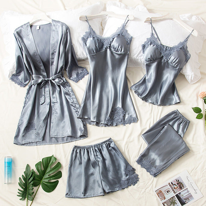 Imitation Silk Pajama Set - Women's Luxurious Sleepwear Collection