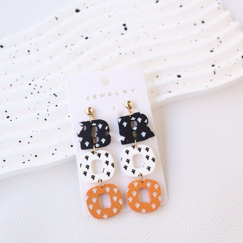 Halloween Polymer Clay Earrings - Acrylic Paint Design