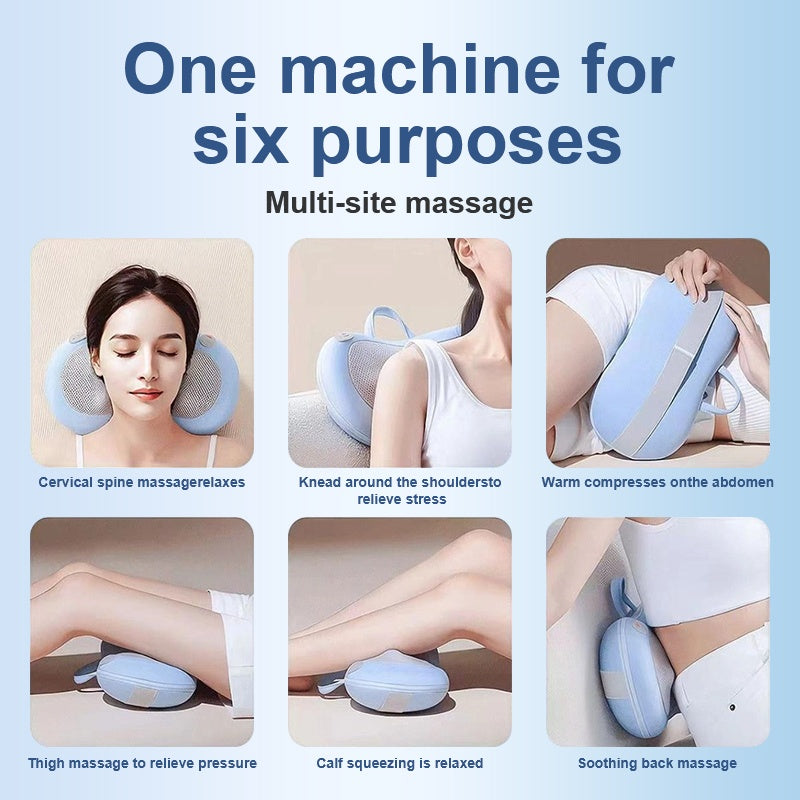 Massage The Back And Neck With Heated, Kneading Deep Tissue Massage Pillows