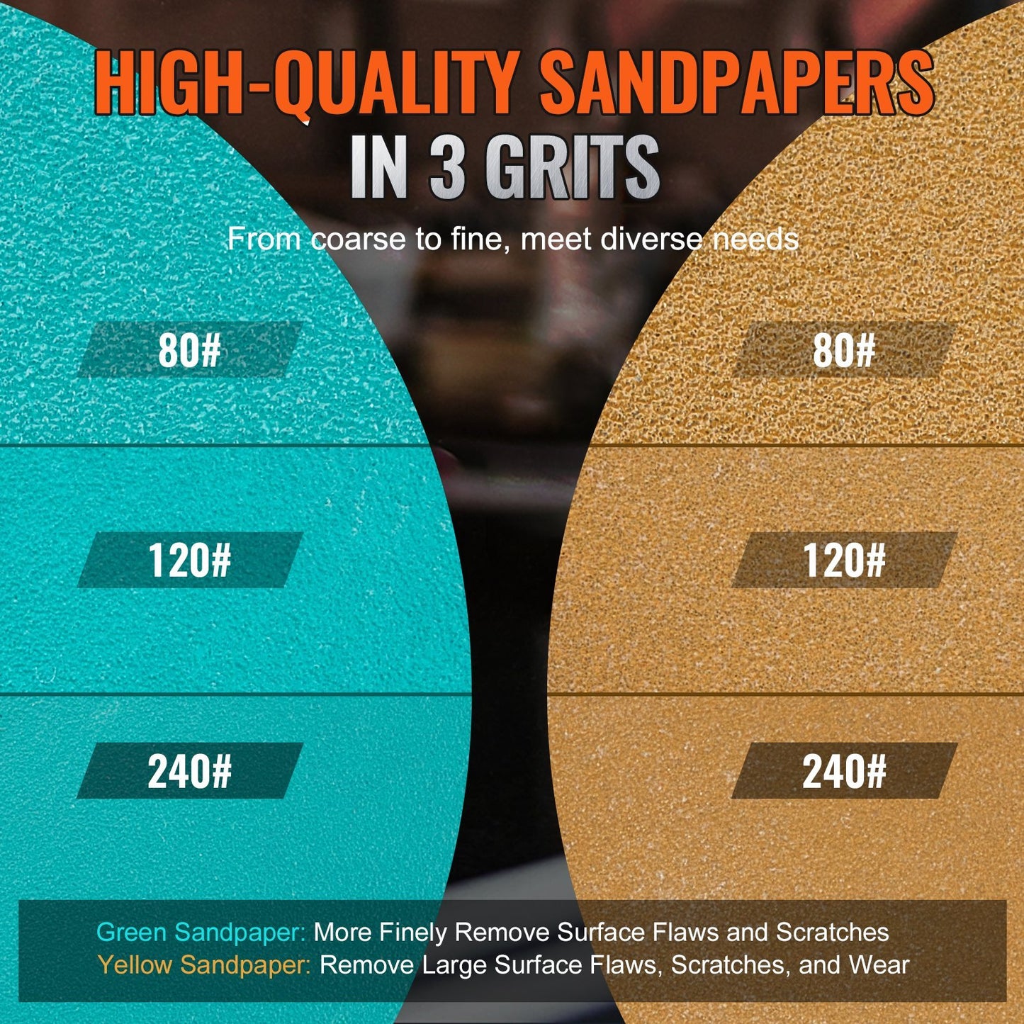 58PCS Air Powered Sander Kit With Sandpapers, Wool Pad, Wavy Sponges