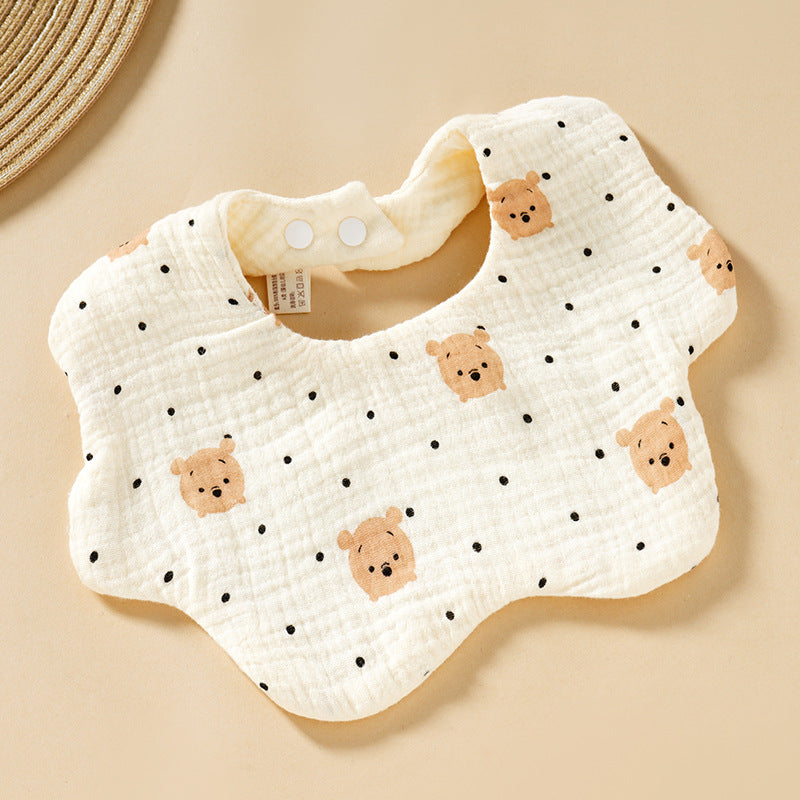 Baby Bib Set - 6-Layer Cotton Anti-Spill Round Bibs