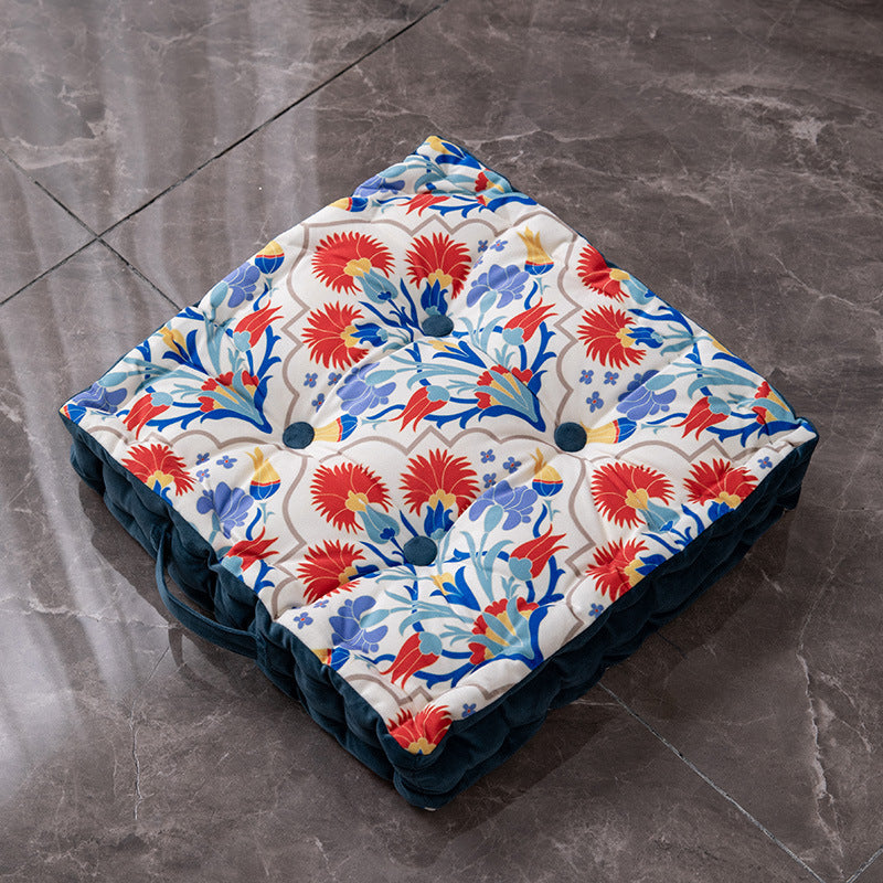 Square Fat Cushion Printing Thick Hip Pad Cushion Ethnic Style Cushion