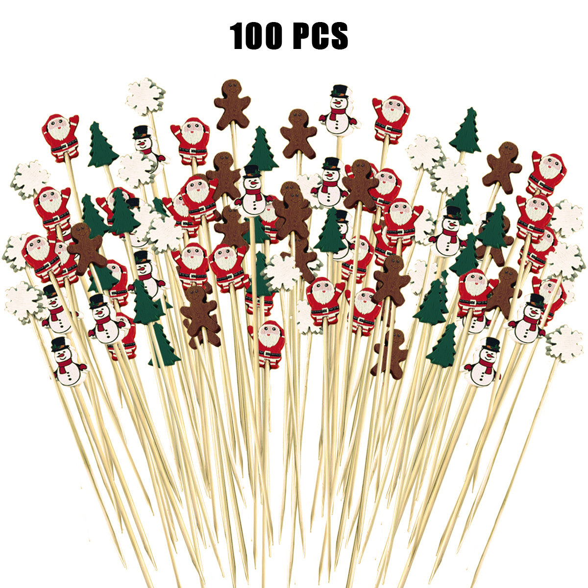 100 Pieces Christmas Cocktail Picks - Festive Party Accessories