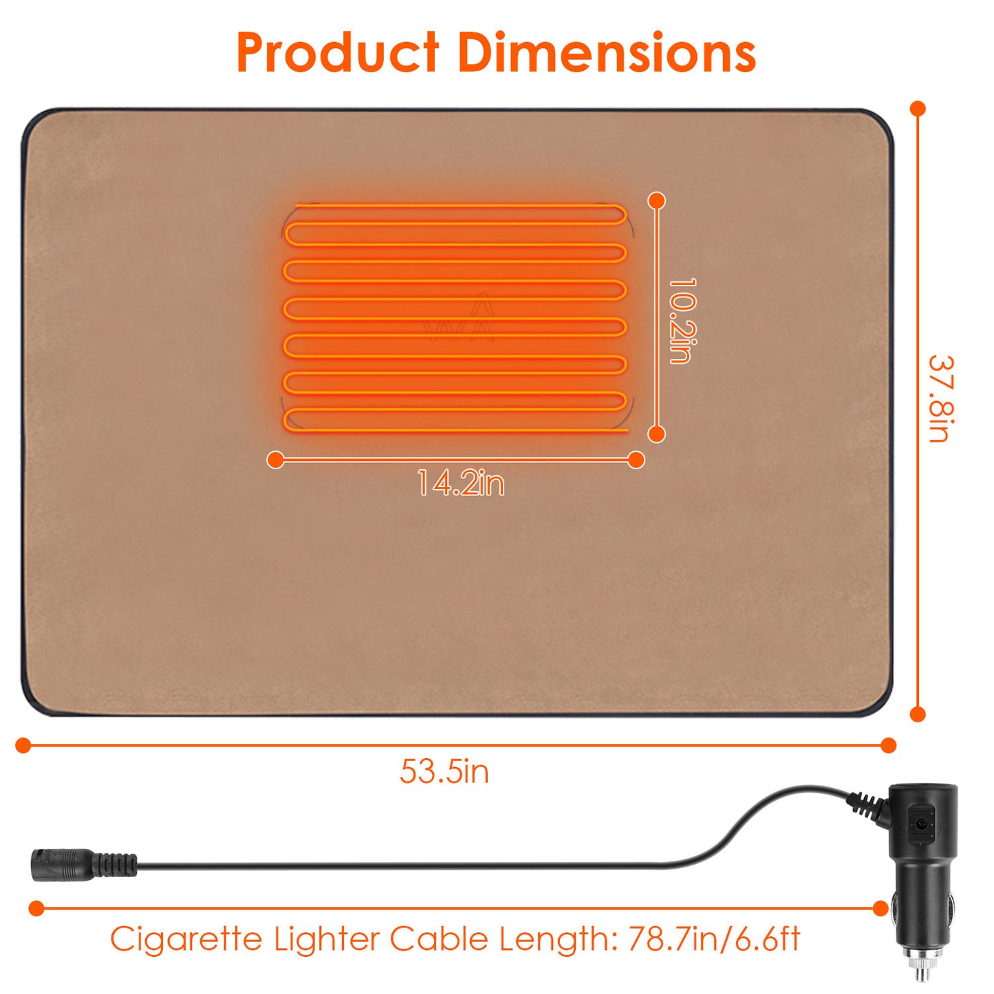 Electric Heated Throw Blanket - 53.5x37.8in Full Body Heated Shawl with 3 Heat Levels