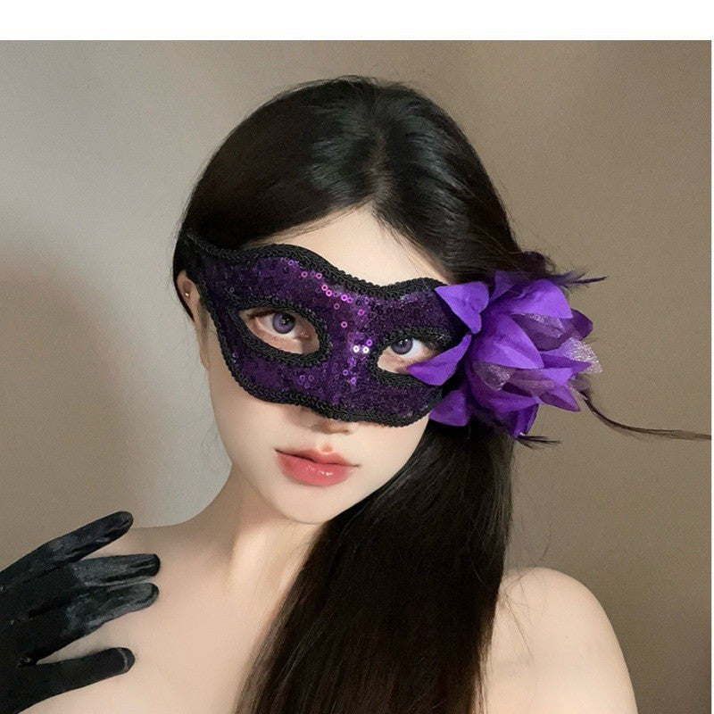 Halloween Half Face Mask - Werewolf White Design