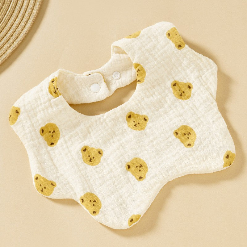 Baby Bib Set - 6-Layer Cotton Anti-Spill Round Bibs