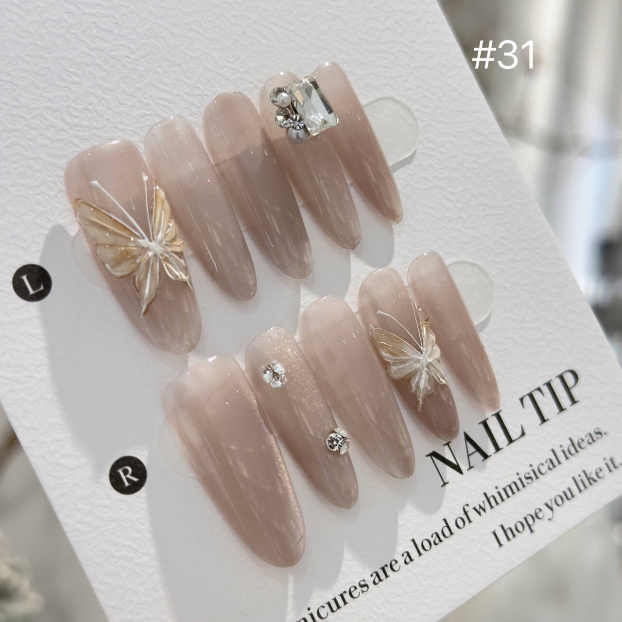 Handmade Long Ice-transparent Hand-painted Three-dimensional Butterfly