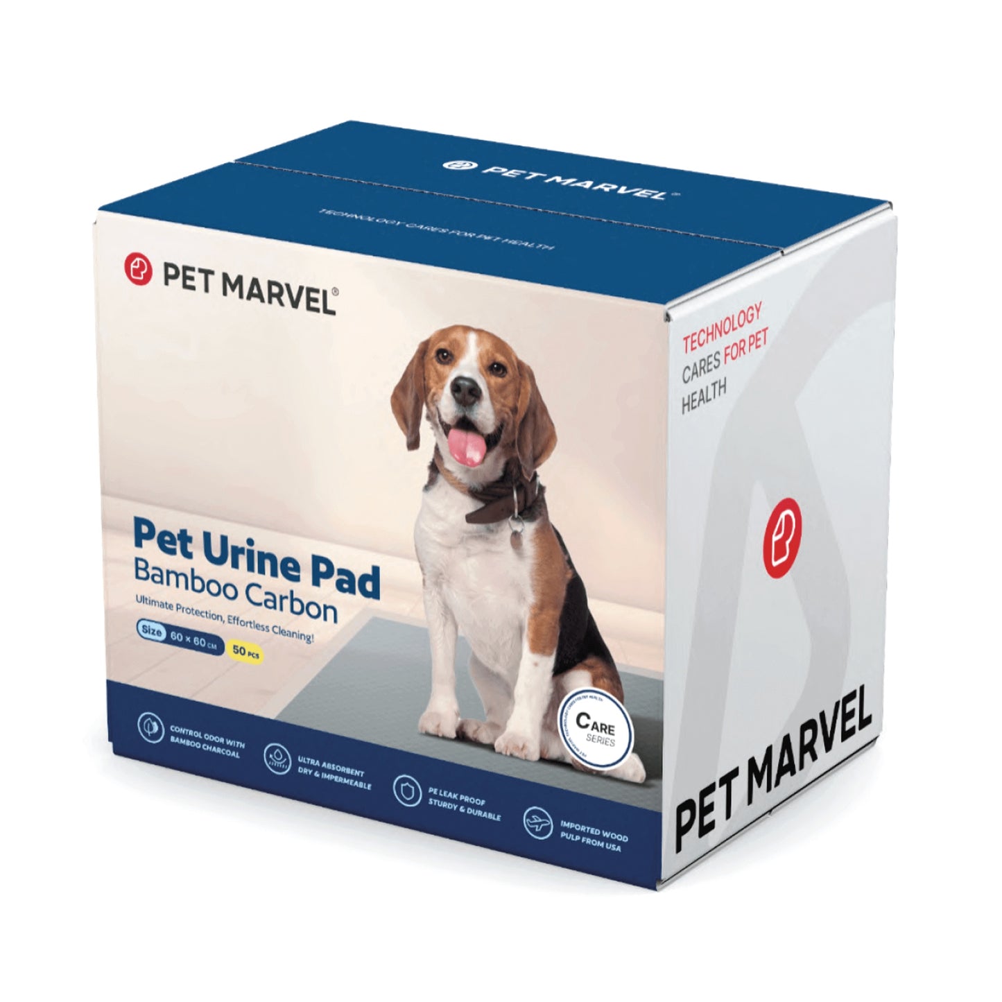 PETMARVEL Disposable Charcoal Puppy Pads Odor Control 24x24 Inches
