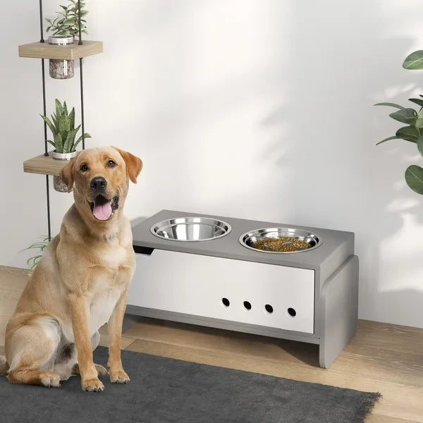 Elevated Dog Bowls, 3 Height Adjustable Raised Dog Bowls W Slow Feeder Mat, Stand, For Medium To Extra Large Dogs