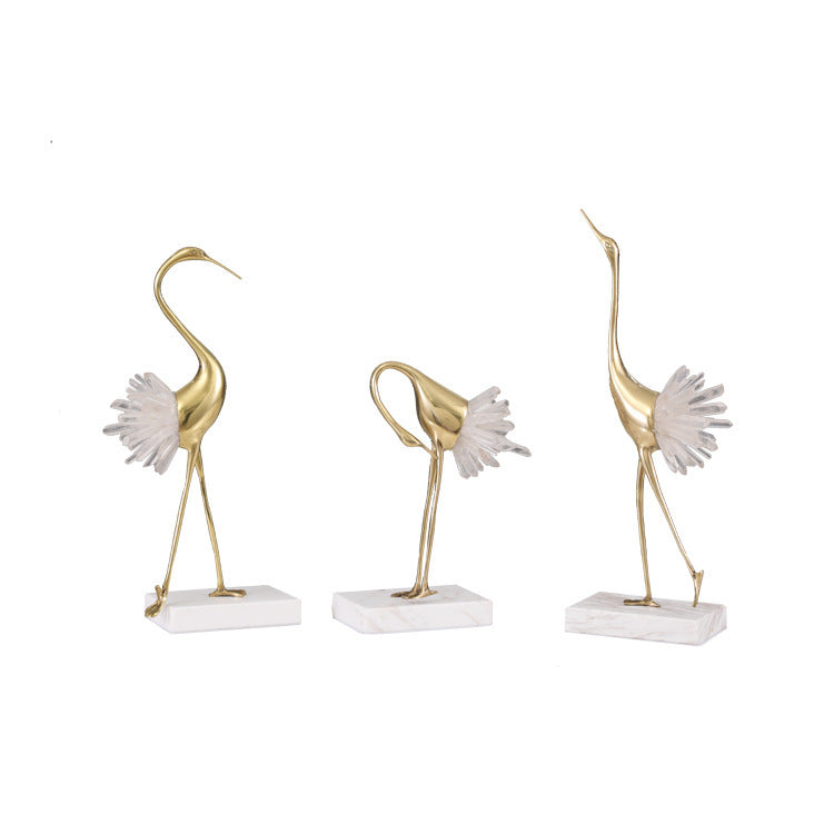 Premium Crystal Crane Home Decoration - Elegant Glass Bird Ornament