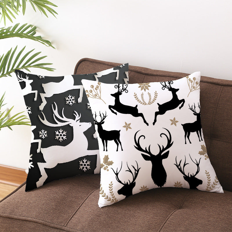 Santa Cushion Cover Home Soft Decoration - Cozy Christmas Pillow Case for Holiday Decor