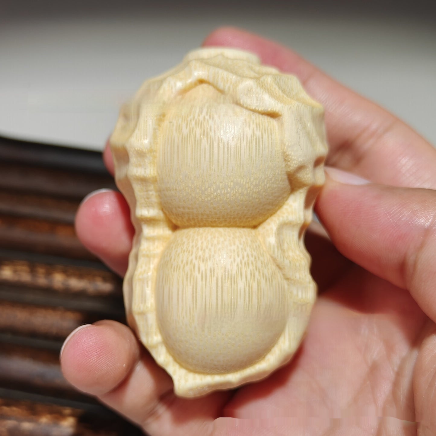 Crafts Pure Natural Solid Bamboo Carving Peanut Ornaments