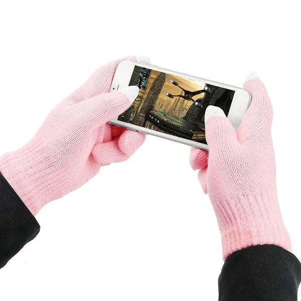 Unisex Winter Knit Gloves - Touchscreen Windproof Cycling & Skiing Gloves