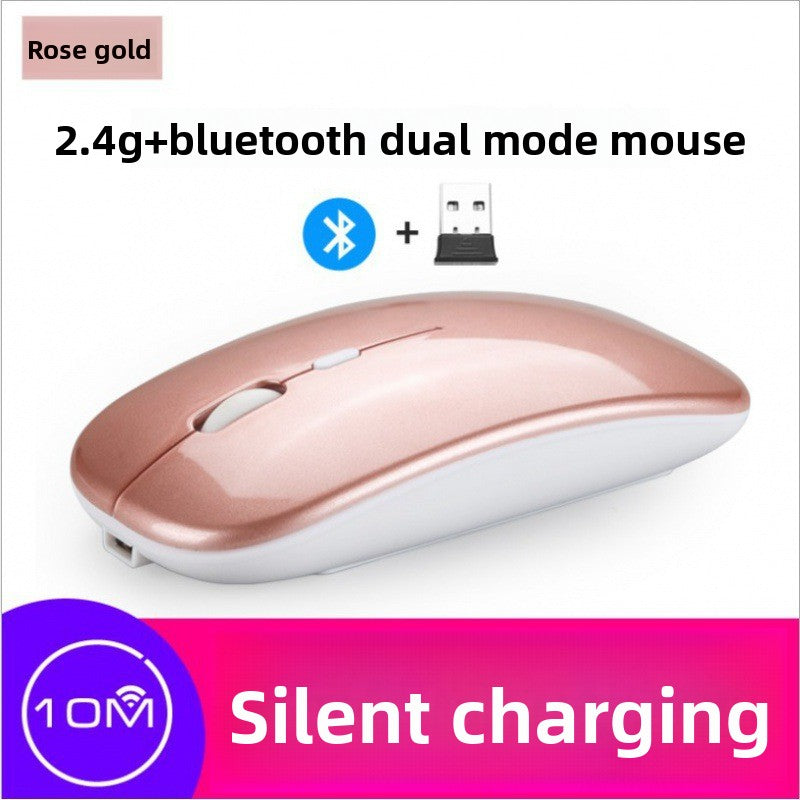 Bluetooth Dual-Mode Wireless Mouse - 2.4G + Bluetooth Rechargeable Silent Mouse