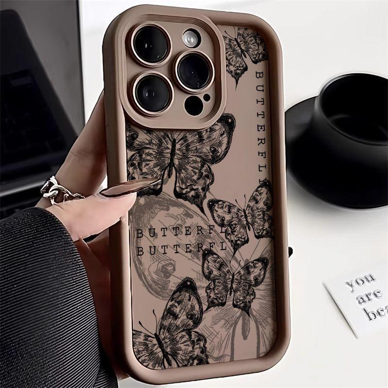 Vintage Butterfly iPhone Case - Transparent Shockproof Protection