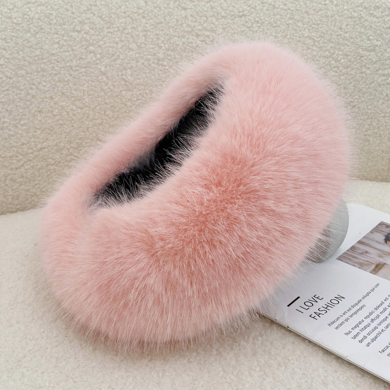 Autumn Winter Fur Hair Ring Hat - Thickened Topless Design