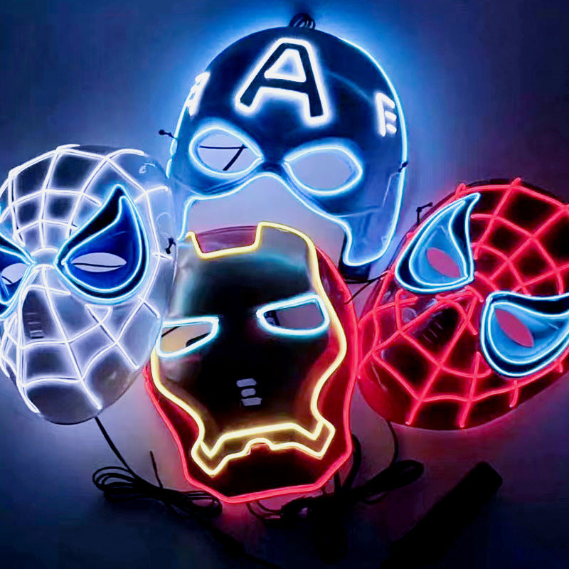 Halloween Glow-in-the-Dark Mask - LED Spider Design