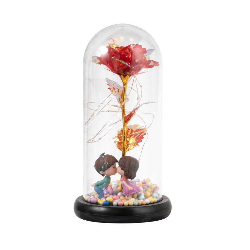 Eternal Rose LED Nightlight - Glass Dome Romantic Lamp
