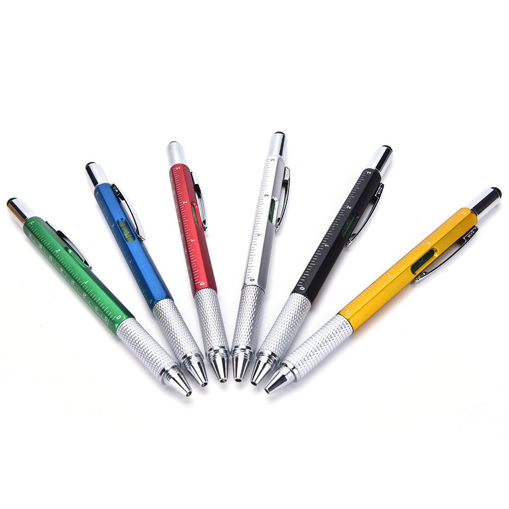 6-in-1 Multifunctional Stylus Pen - Touch Screen Pen with Ruler, Screwdriver & Spirit Level