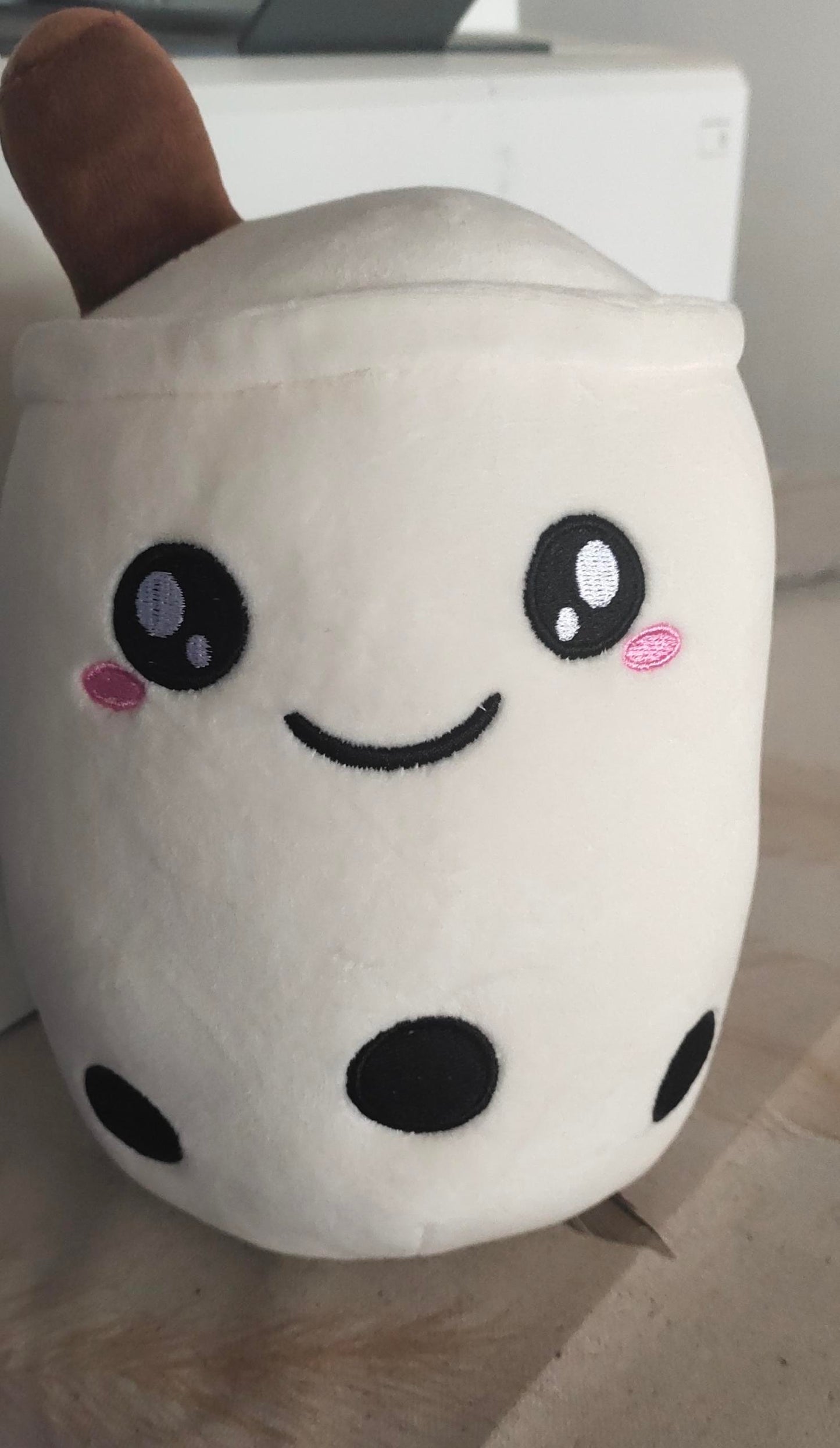 Boba Tea Plush Toy - Cute Strawberry Milk Tea Stuffed Animal Pillow Cushion for Kids