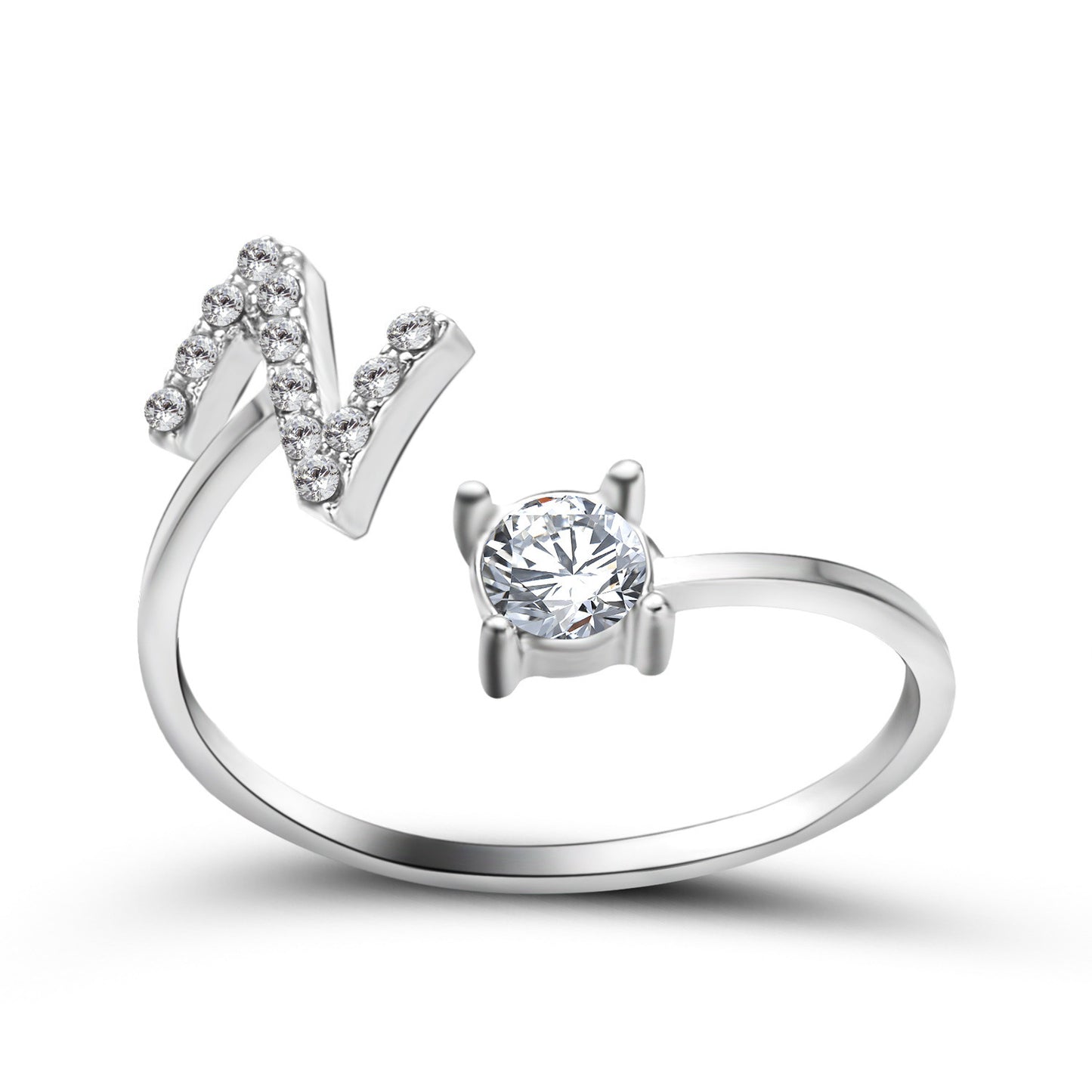 Adjustable Initial Letter Ring - Personalized Alphabet Jewelry